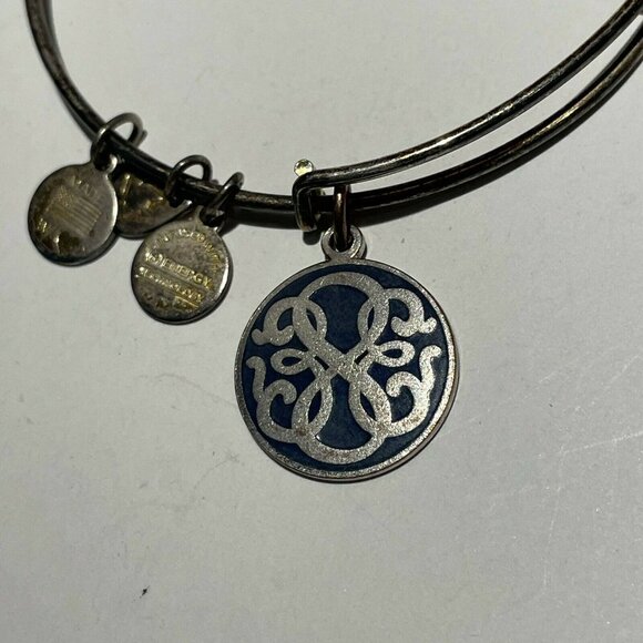 Alex and Ani Women's Path Of Life Charms Bangle Bracelet Silver Tone Adjustable - Picture 3 of 4